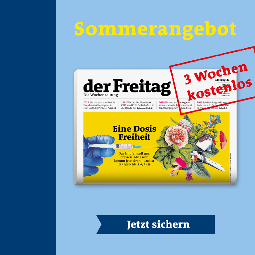 der freitag, wochenzeitung, print & online ads, layout design by bueroschmid/jutta schmid